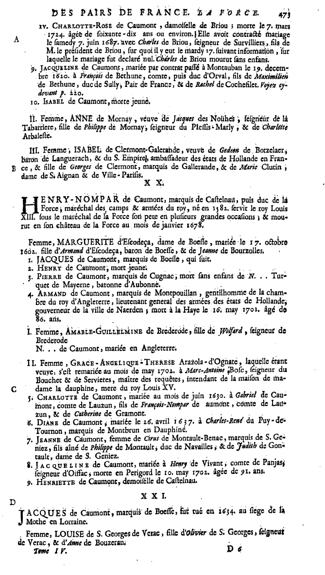 Anselme.Les pairs de France Tome 4. p 473